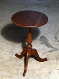 Vintage Walnut Small Candle Stand, Queen Ann Style