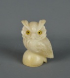 Carved Alabaster Owl Paperweight