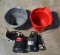 Lot of 2 Submersible Utility Pumps & Plastic Buckets