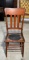 Antique Oak Side Chair, Old Leather Seat Vent