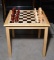 Maple Wood Game Table w/ Chess, Checkers Backgammon Pieces & Dice