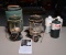 Two Coleman Camping Lanterns w/ Case & Stand and Three Ace Propane Tanks