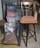 Pair of New Contemporary Bar Stools (One Needs Assembly-Mounting Screws Missing)