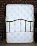 Metal Brass Finish Full Bed w/ Metal Frame & Sealy Posturepedic Full Mattress/Spring