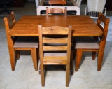 Small Pine Breakfast Table with Four Chairs