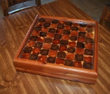 Handcrafted Wooden Chess Board Signed On Bottom By Craftsman, 2012