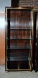 Wooden & Brass Frame Curio Shelf w/ 5 Glass Shelves