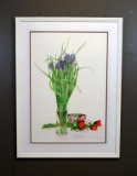 Ltd Ed. Floral Still Life Print, Glazed & Framed