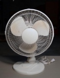 White Intertek Rotating Table Fan