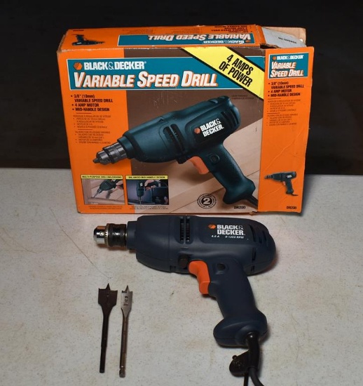 Like New In Box Black & Decker Variable Speed Drill 4 Amps 3/8 Inch