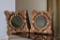 Pair of Black & Gold Wall Accent Mirrors