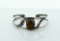 Vintage Mexican Sterling Silver & Tiger Eye Cuff Bracelet