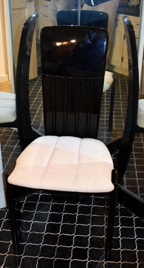 Black Lacquer Finish MCM Italian Designer Chair