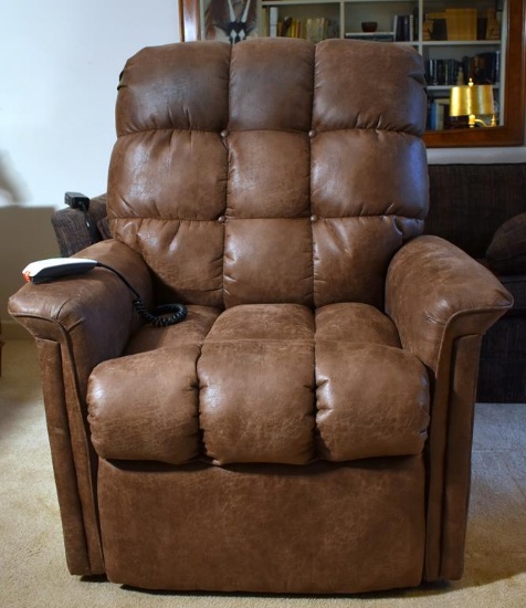 Like New Brown Leather Power Lift Recliner