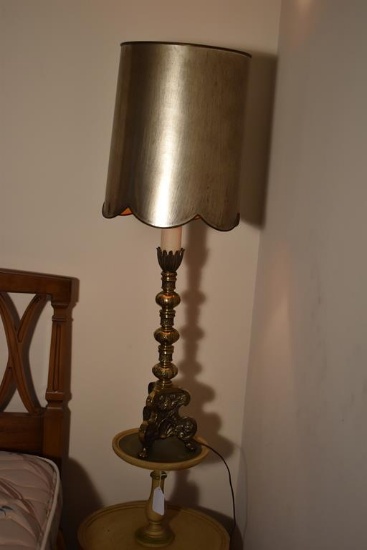 Vintage Gilt Metal Columnar Table Lamp