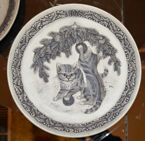 Pair Of Poole England Ltd. Ed. Decorative Ceramic Dishes (Cat and Deer)