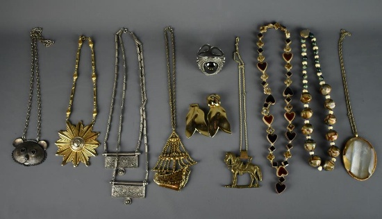 Lot of Grand Scale Jewelry, Belt Buckles, Etc By Assessocraft & Others