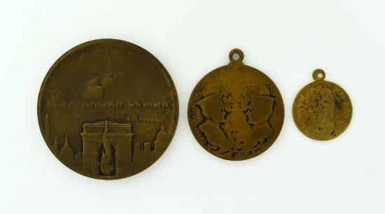 Lot of 1927 American Legion Tokens & A President Wilson Token Charm