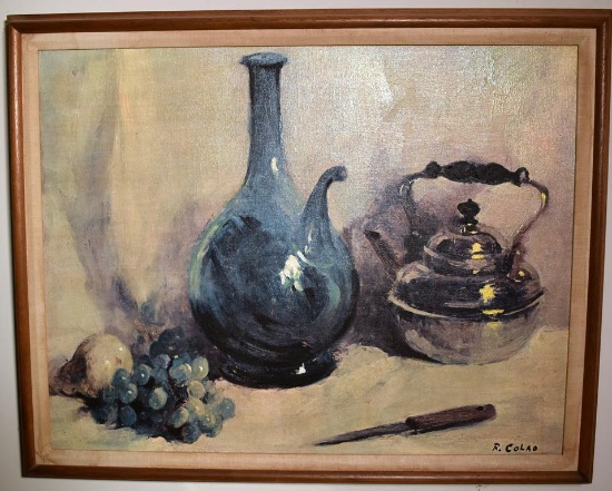 Rudolph Colao (American, 1927-2014) Still Life, Oil On Board, Signed Lower Right