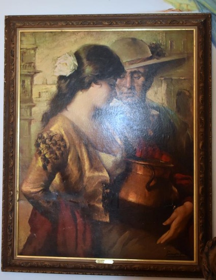 Print of La Coqueta By Jose Puyet