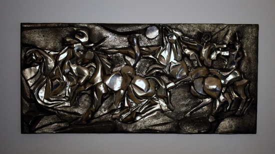 Mid-Century Modern Finesse Original Horses Wall Sculpture