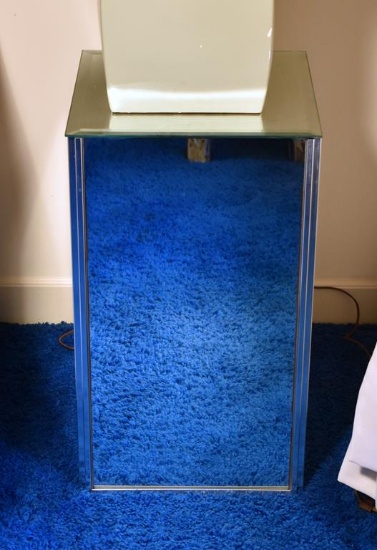 MCM Hollywood Regency Mirrored 24” H Stand