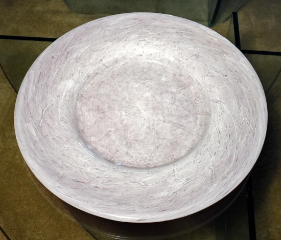 Fine Large 21” Diameter Italian Art Glass Low Bowl
