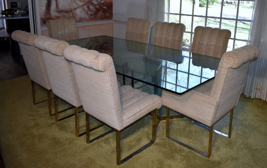 Fine Leon Rosen For Pace Mid-Century Modern Hollywood Regency Glass Dining Table