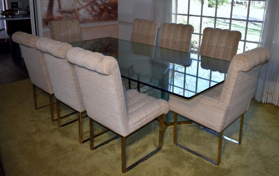 Set Of 8 Leon Rosen For Pace Mid-Century Modern Regency Moderne Dining Chairs