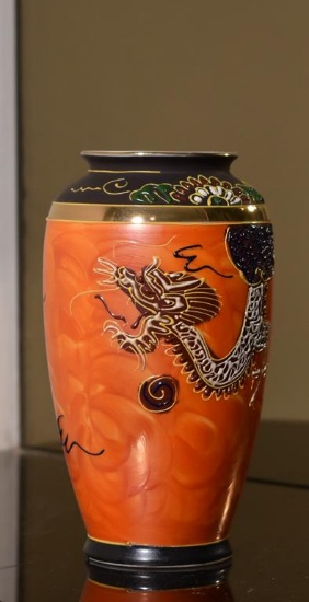 Antique Japanese Porcelain Dragon Vase