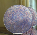 Large Blue Lavender Art Glass Charger, Probably Italian