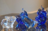 Lot of Four Art Glass Animal Paperweights