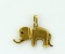 14K Yellow Gold Elephant Pendant, 4.5 Grams, 1.25 Inches Long