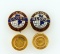 Lot Of 10K Yellow Gold & Enameled Pins