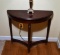 Mahogany Finish Demilune Table