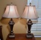 Pair of Gilt Bronze Color Contemporary Table Lamps