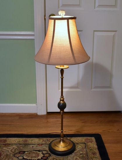 Brass Tall Table Lamp, Elephant Finial