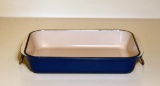 Le Creuset Blue Enamel Medium Baker / Casserole w/ Handles