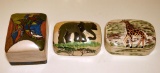 Lot Of Three African Made Collectible Boxes, Handpainted