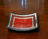 Red Tiled Glass Dish