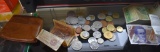 Lot Of Foreign Coins & Paper Currency