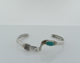 RE Sterling Silver & Turquoise Cuff Bracelet