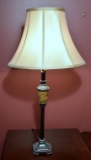 Bronzed Finish Metal and Stone Table Lamp
