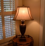 Bronze Finish Woven Design Table Lamp