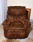 Brown Suede Leather Recliner, Lots 69-70 Match