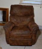 Brown Suede Leather Recliner, Lots 69-70 Match