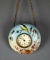 Elegant Antique E.N Welch Co. Hand Painted Porcelain Hanging Clock, Birds and Flowers