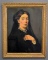 Unsigned. Portrait of a 19th C. Lady In Mourning, Oil On Board