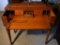 Antique Cherry Country Sheraton Flip Top Spinet Desk w/ Two Drawers and Central Ink Stand