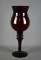 Contemporary Ruby Red Glass Goblet Style Candle Holder
